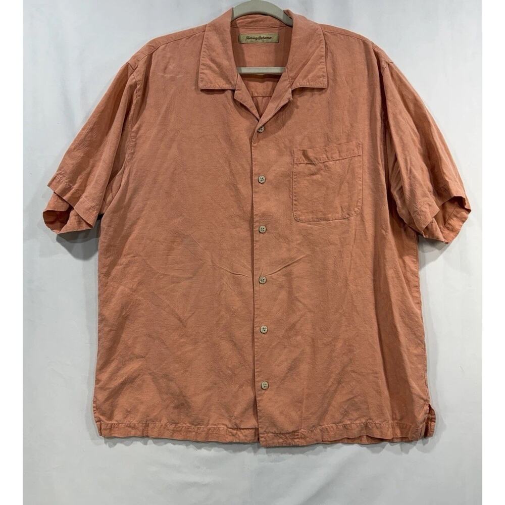 Vtg Tommy Bahama Silk SS Button Down